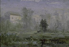 Untitled (landscape with house in background) by Edward Mitchell Bannister