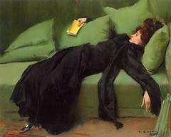 Decadent young woman. After the dance by Ramon Casas i Carbó