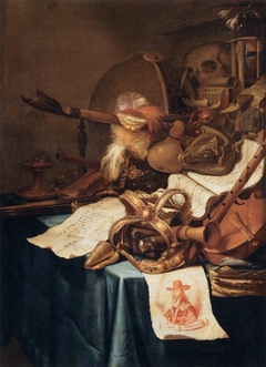 Vanitas with a Royal Crown by Vincent van der Vinne