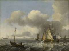 Vessels in a Breeze off Enkhuizen on the Zuider Zee by Ludolf Bakhuizen