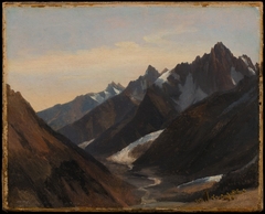 View of The Chamonix Valley. Study by Auguste-Xavier Leprince