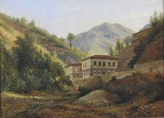 View of the Ospedale Demidoff in Bagni di Lucca by Abraham Teerlink