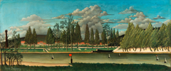 View of the Quai d' Asnières (Vue du quai d'Asnières); also called The Canal and Landscape with Tree Trunks (Le Canal and Paysage avec troncs d'arbre) by Henri Rousseau