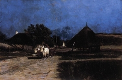 Village at Night by Gyula Aggházy