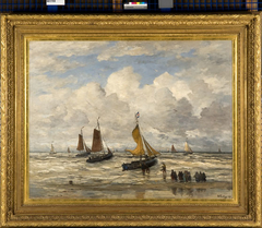 Vissersboten in de branding by Hendrik Willem Mesdag