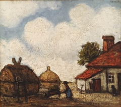 Vrouw met kruiwagen by Jakob Smits