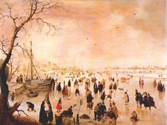 Winter Landscape with Ice Skaters by Hendrick Avercamp