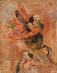 Woman's Head with Red Hat by Auguste Renoir