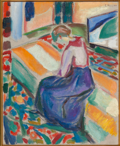 Woman Seated on a Couch by Edvard Munch