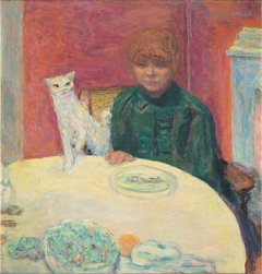 Woman with cat by Pierre Bonnard