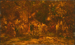 Woodland Worship by Adolphe Joseph Thomas Monticelli