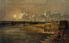 Yarmouth Harbour, Moonlight by Robert Ladbrooke