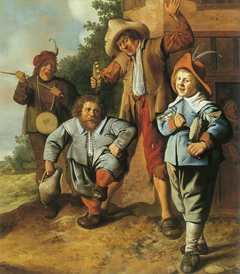 Young Musicians and a Dancing Dwarf by Jan Miense Molenaer