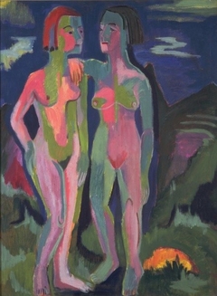 Zwei weibliche Akte in Landschaft by Ernst Ludwig Kirchner