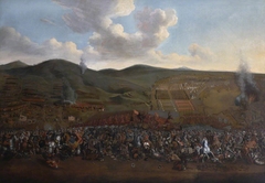 A Battle Scene and Siege: Turks and Poles Fighting by possibly Austrian School