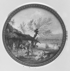 A River Landscape by Edmé Charles de Lioux de Savignac