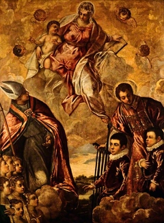 A Venetian Family Presented to the Virgin by Saint Lawrence and a Bishop Saint by Tintoretto