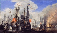 An Engagement between the English and the Dutch Fleets by Hendrik van Minderhout