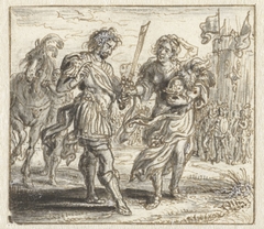 Andromache neemt afscheid van Hector by Adriaen Pietersz. van de Venne