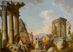 Architectural Capriccio with an Apostle Preaching by Giovanni Paolo Panini