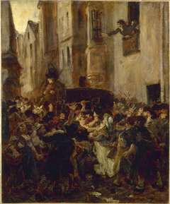 Arrestation de Charlotte Corday, après le meurtre de Marat by Alfred Dehodencq