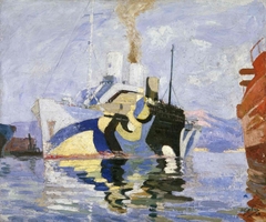 Bateau camouflé en rade de Toulon by Pierre Gatier