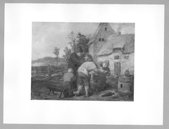 Bauern mit geschlachtetem Schwein by Adriaen Brouwer