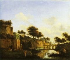 Before a City Wall by Jan van der Heyden