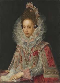 Bildnis der Herzogin Magdalena von Bayern, Gemahlin Herzog Wolfgang Wilhelms von Pfalz-Neuburg, im Hochzeitsstaat (1597-1628) by Peter Candid