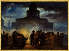 Bivouac place du Panthéon, dans la nuit du 22 au 23 décembre 1830 by Auguste Raffet