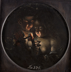 Boy and girl, lighting a candle by Dirck de Quade van Ravesteyn