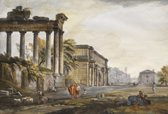 Capriccio with Ruined Architecture by Jean-Baptiste Lallemand