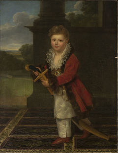 Childhood portrait of Zygmunt Krasiński (1812–1859) in the Polish costume with his father’s sword by Henri-François Riesener