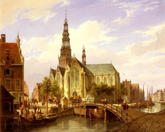 Cornelis Dommelshuizen: A Capriccio View of Amsterdam by Cornelis Christiaan Dommersen