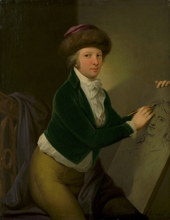 Count Ján Hadik sketching Stunder's Portrait by Johann Jakob Stunder