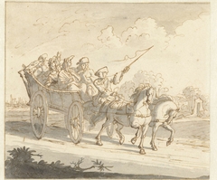 De boerenwagen by Caspar Luyken