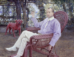 Der Münchner Verleger Albert Langen im Garten by Thomas Theodor Heine