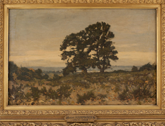 Deux arbres en lisière de forêt by Henri Harpignies