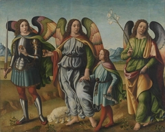 Die drei Erzengel mit dem kleinen Tobias by Francesco Botticini