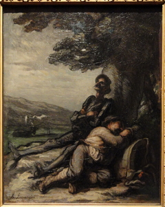 Don Quixote and Sancho Panza Resting Beneath a Tree by Honoré Daumier