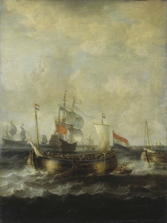 Dutch Indiamen Passing Herring Busses by Bonaventura Peeters the Elder