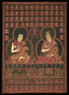 Eighth Karmapa, Mikyo Dorje (1507-1554) and his teacher the First Sangye Nyenpa by anonymous painter