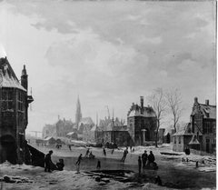 Eislauf auf dem Spaarne bei Haarlem by Bart van Hove