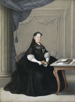 Empress Maria Theresa as a widow with a miniature of Francis I. by Anonymous