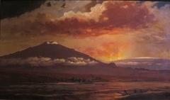 Eruption of Mauna Loa, November 5, 1889, as seen from Kawaihae by Charles Furneaux