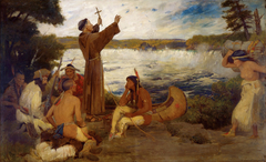 Father Hennepin Discovering the Falls of St. Anthony by Douglas Volk