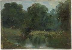 Figures by a Woodland Pool by William Howis senior