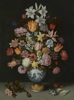 Flowers in a Glass Vase by Ambrosius Bosschaert