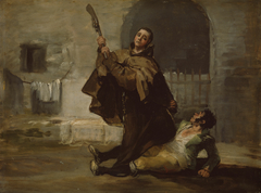 Friar Pedro Clubs El Maragato with the Butt of the Gun by Francisco de Goya