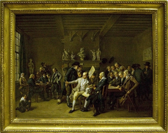 Group portrait of the drawing academy in Haarlem by Wybrand Hendricks